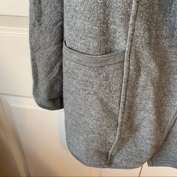 Madewell Heathered Grey Merino Wool Oversized Open Cardigan Sweater Jacket - Picture 6 of 9